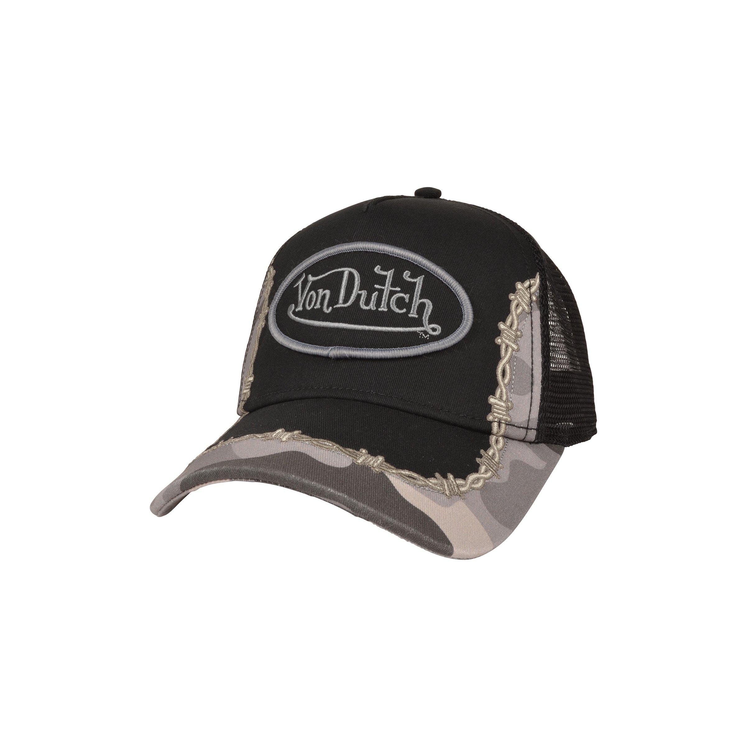 Von Dutch Ironbarb Trucker Hat-Black - BLACK/GREY